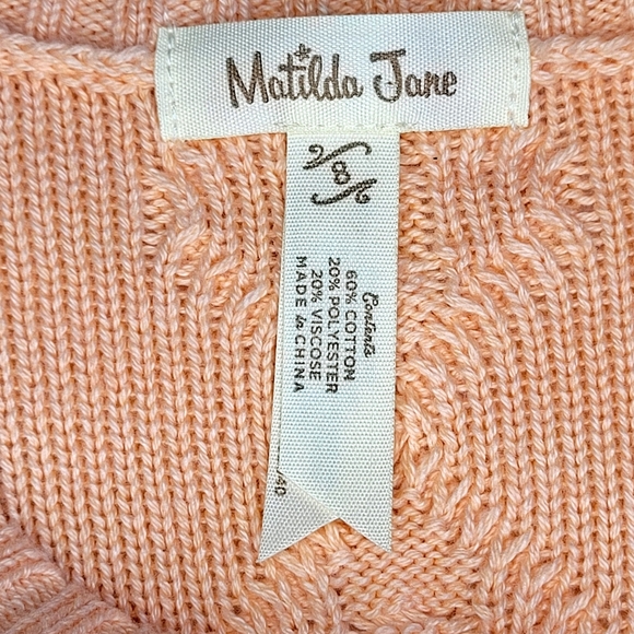 Matilda Jane Dream Chasers Lookin' Peachy Cardigan Size 8 - Picture 4 of 9